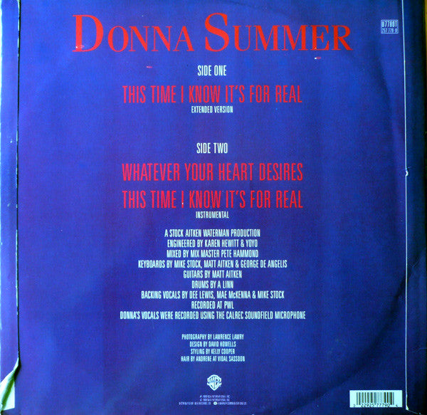 Donna Summer – This Time I Know It's For Real (VG+) BOX6