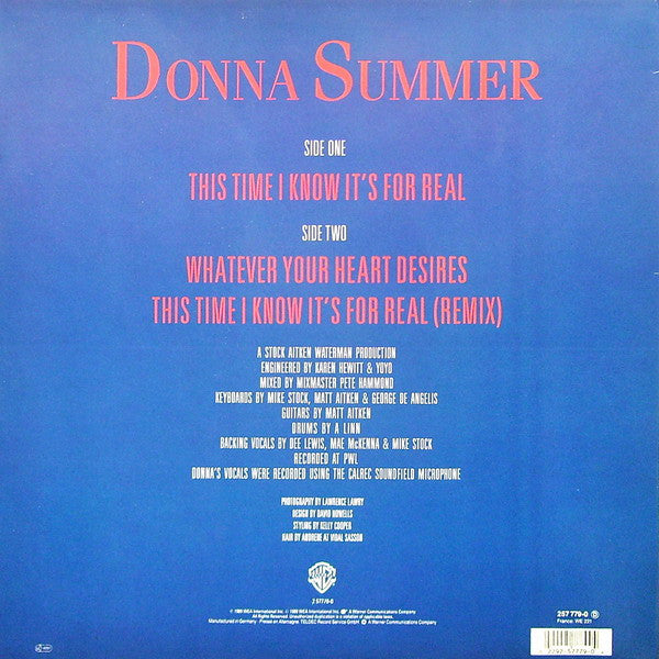 Donna Summer – This Time I Know It's For Real (VG+) BOX28