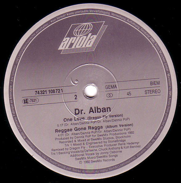 Dr. Alban – One Love / Incluye Reggae Gone Ragga (VG+) BOX30