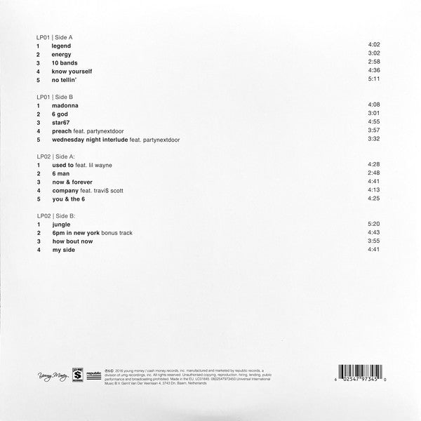 Drake – If You're Reading This It's Too Late / DISCO DOBLE (NUEVO, SELLADO) BOXV39