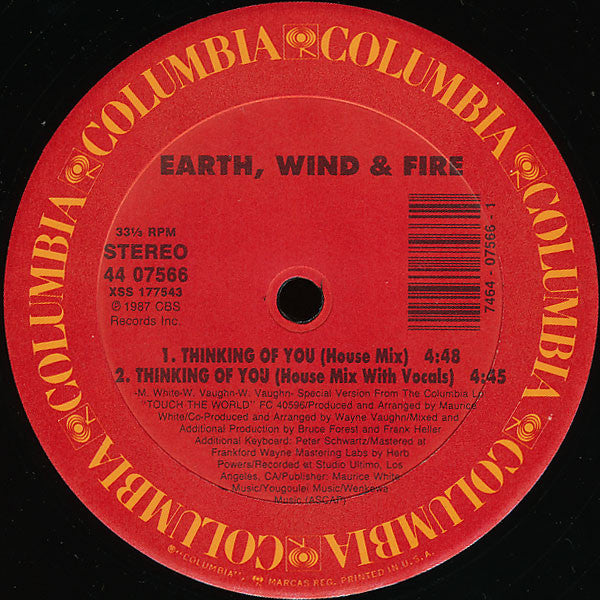 Earth, Wind & Fire – Thinking Of You (12" Mixes) (NM, FUNDA VG+) BOX29