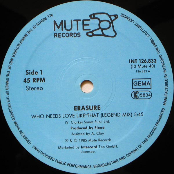Erasure – Who Needs Love Like That (NM)