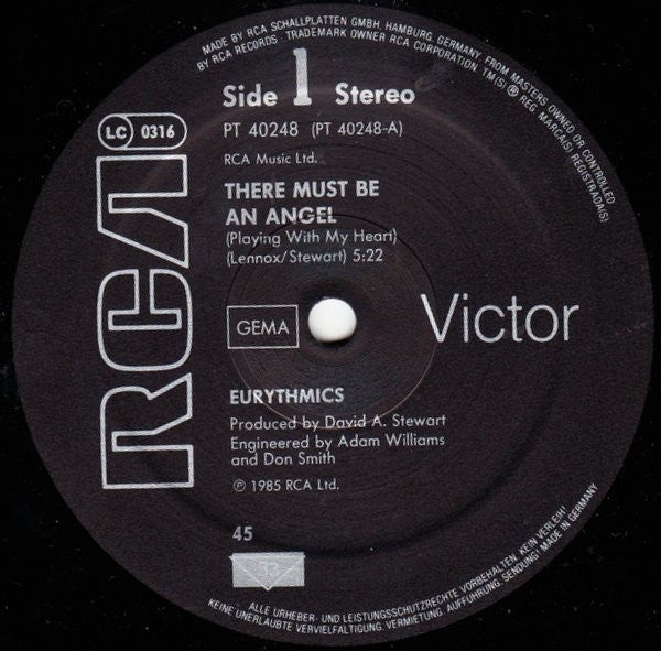 Eurythmics – There Must Be An Angel (Playing With My Heart) (NM, FUNDA VG+)