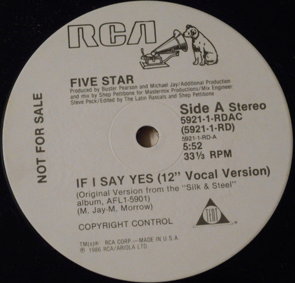 Five Star – If I Say Yes (EX, Funda Generic de Sello) BoxE1