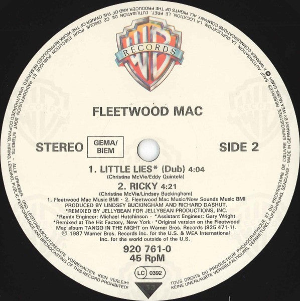 Fleetwood Mac – Little Lies (Extended Version) (NM, FUNDA EX)