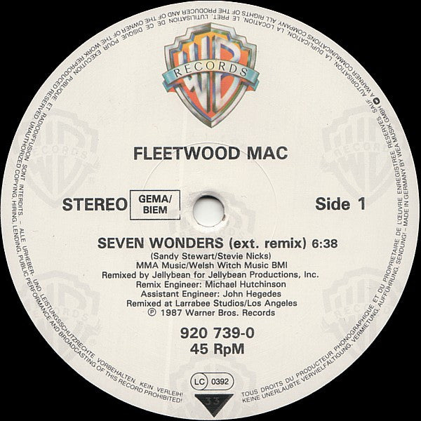 Fleetwood Mac – Seven Wonders (Extended Remix) (NM, FUNDA EX)