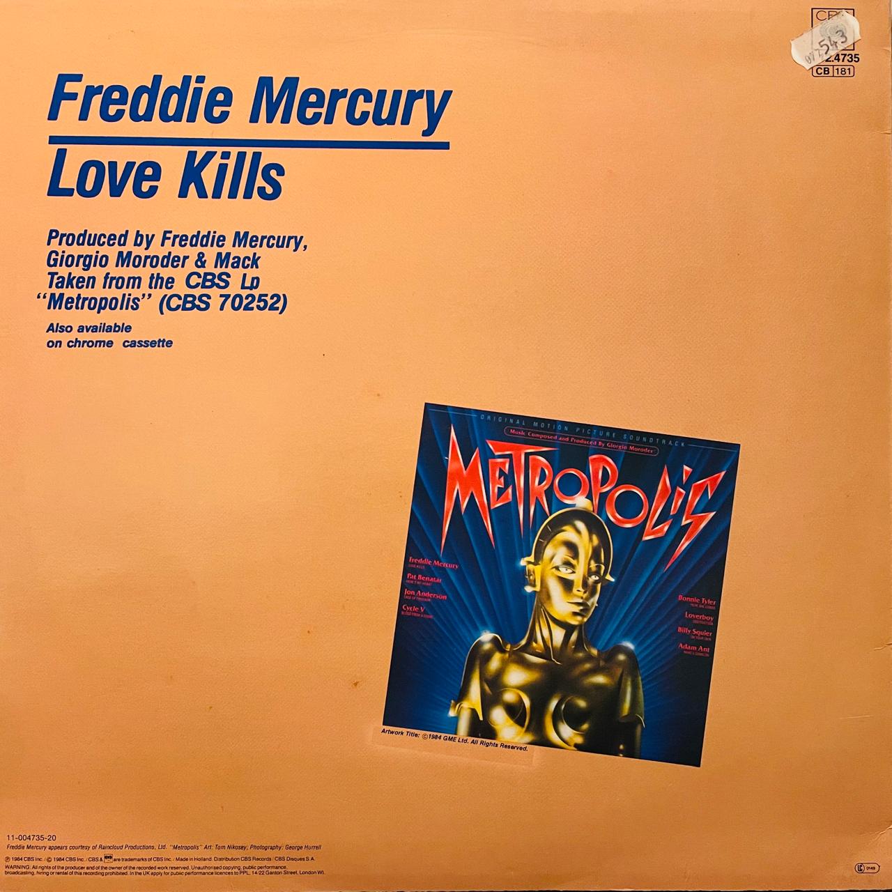 Freddie Mercury – Love Kills (Extended Version) (NM, FUNDA EX)