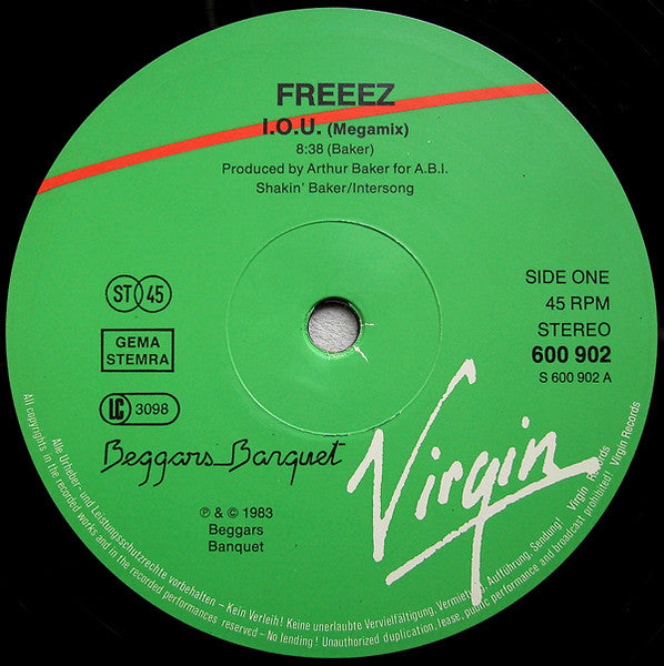 Freeez – I.O.U. (Megamix) (MINT, FUNDA NM) BOX29