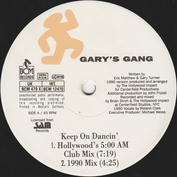 Gary's Gang – Keep On Dancin' 1990 (NM) BOX29