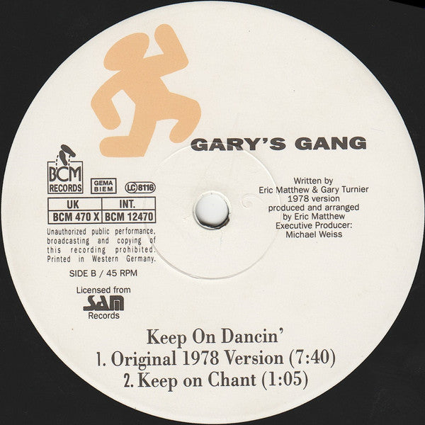 Gary's Gang – Keep On Dancin' 1990 (NM) BOX29