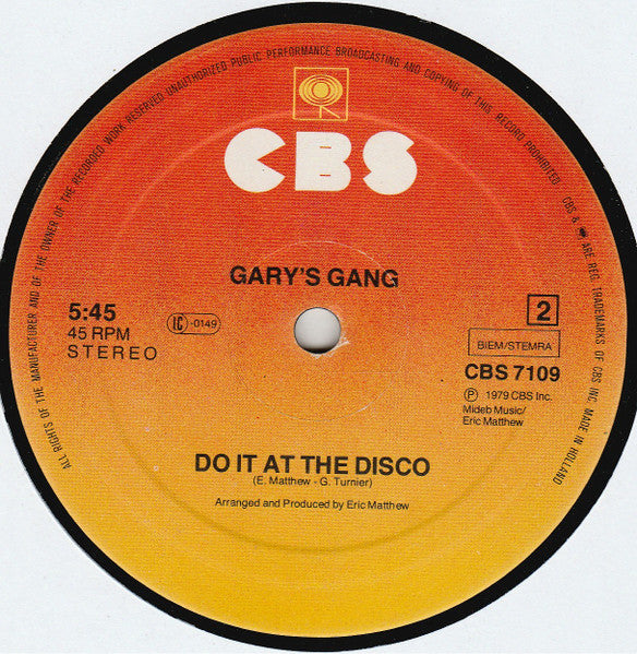 Gary's Gang – Keep On Dancin' (NM, FUNDA VG+) BOX11