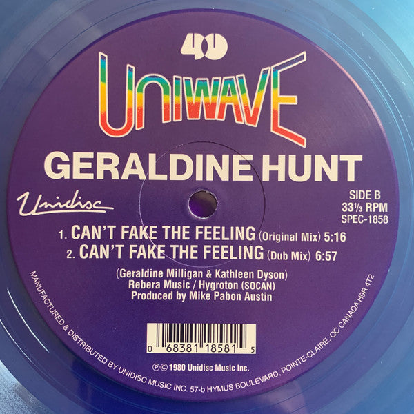 Geraldine Hunt – Can't Fake The Feeling (Carl Cox Remix And Original Mix) (NUEVO, SELLADO)