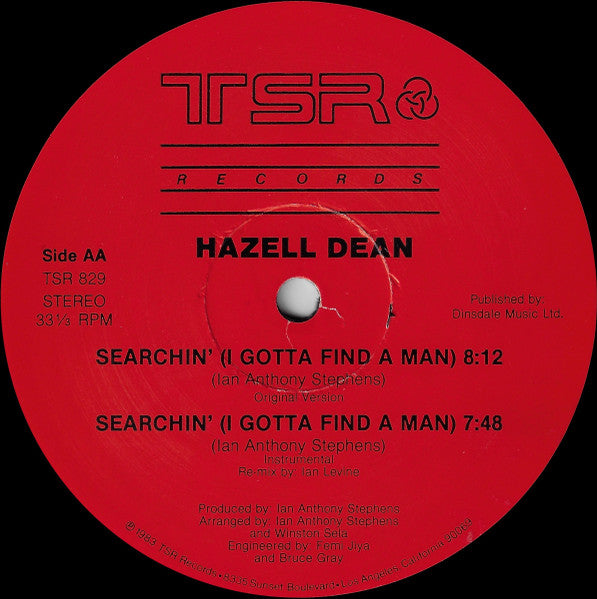 Hazell Dean – Searchin' (I Gotta Find A Man) (Original & Special Extended Re-Mix Versions) (NM) BOX31