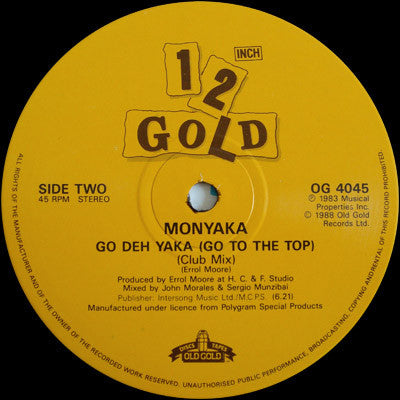 Hot Streak / Monyaka – Body Work / Go Deh Yaka (Go To The Top) (Club Mix) (NM, FUNDA EX) BOX21