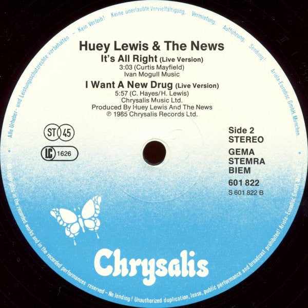 Huey Lewis And The News – The Power Of Love (NM) BOX27