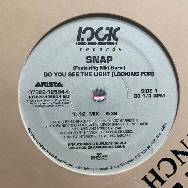 Snap Featuring Niki Haris – Do You See The Light (Looking For) (NM, Funda VG+ Generic de Sello) Box37