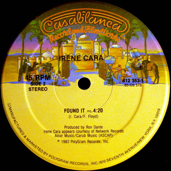 Irene Cara – Flashdance ... What A Feeling (Remix) (VG+) BOX26