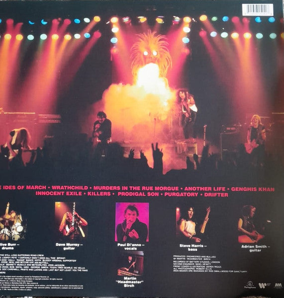 Iron Maiden – Killers, contraportada con el listado de canciones