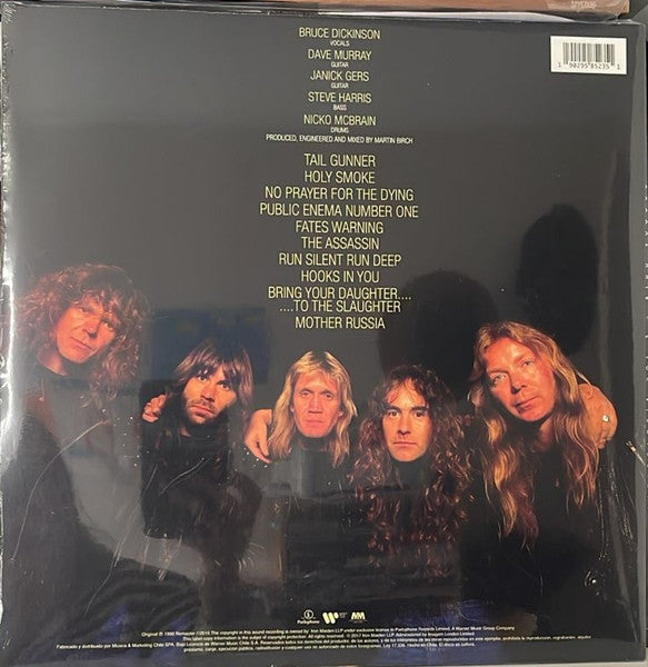 Iron Maiden – No Prayer For The Dying, contraportada con el listado de canciones