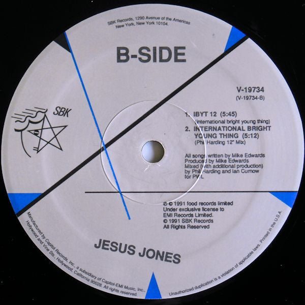 Jesus Jones – Right Here, Right Now / International Bright Young Thing (VG+) BOX32