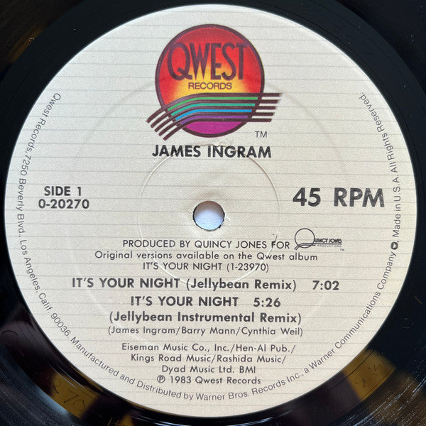 James Ingram – It's Your Night / Yah Mo B There (EX) BOX32