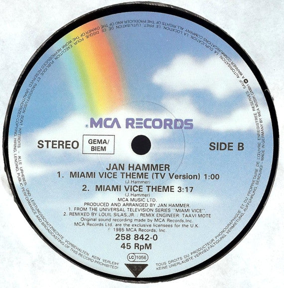 Jan Hammer – Miami Vice Theme (NM, FUNDA VG+) BOX33