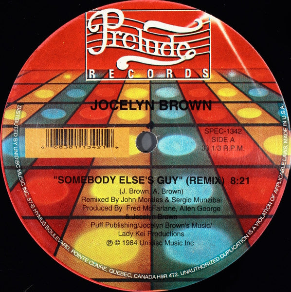 Jocelyn Brown – Somebody Else's Guy (EX, Funda Generic de Sello) Box39