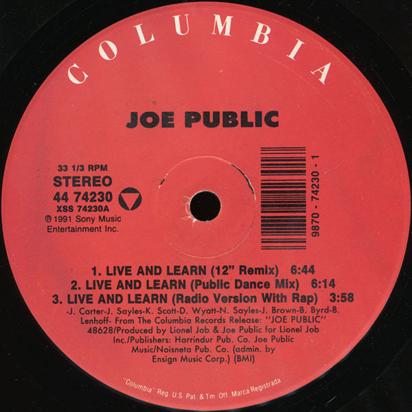 Joe Public – Live And Learn (NM) BOX11
