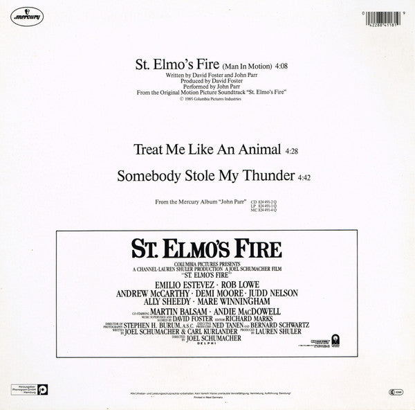 John Parr – St. Elmo's Fire (Man In Motion) (NM, FUNDA VG+) BOX23