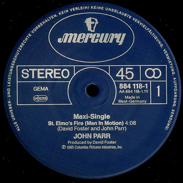 John Parr – St. Elmo's Fire (Man In Motion) (NM, FUNDA VG+) BOX23