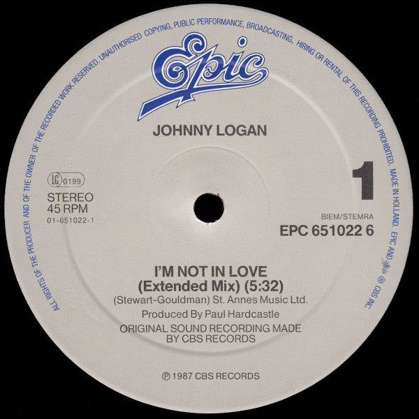 Johnny Logan – I'm Not In Love (Extended Mix) (NM)