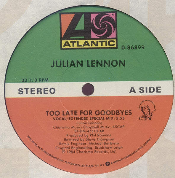 Julian Lennon – Too Late For Goodbyes (EX, FUNDA VG+) BOX10