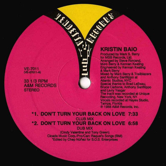 Kristin Baio – Don't Turn Your Back On Love (NM, Funda Generic de Sello) BoxE1