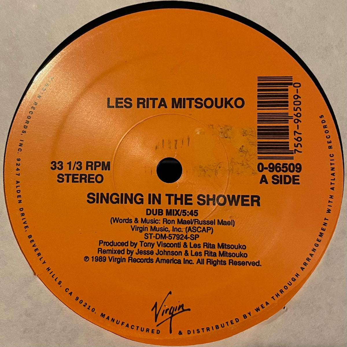 Les Rita Mitsouko And Sparks – Singing In The Shower (EX, FUNDA VG+) BOX21