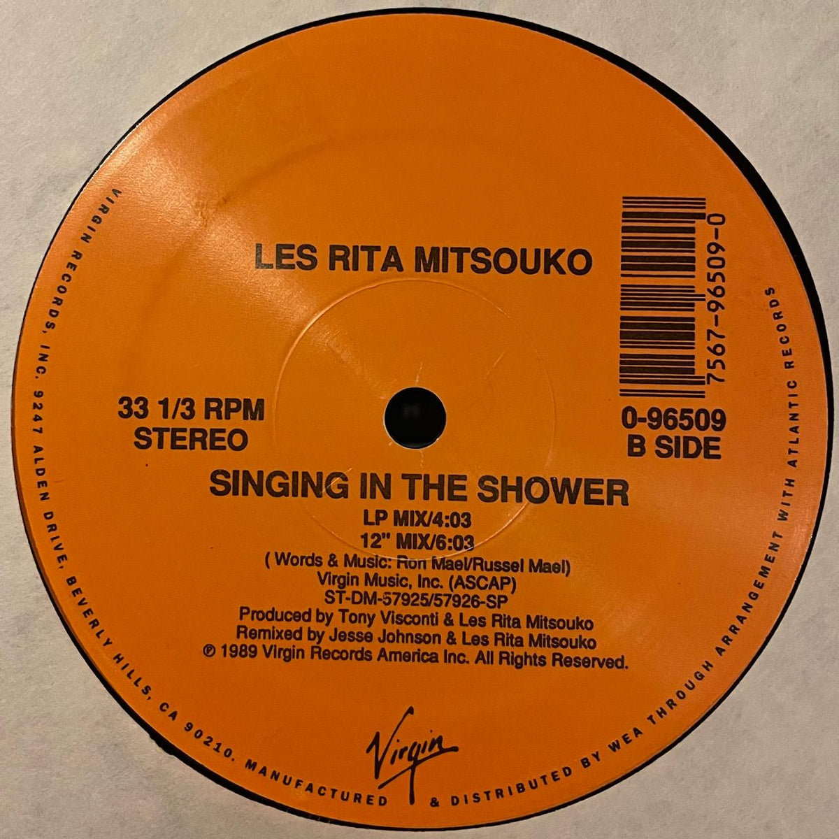 Les Rita Mitsouko And Sparks – Singing In The Shower (EX, FUNDA VG+) BOX21