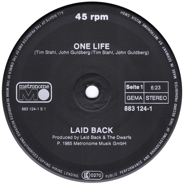 Laid Back – One Life (NM, FUNDA VG+) BOX30