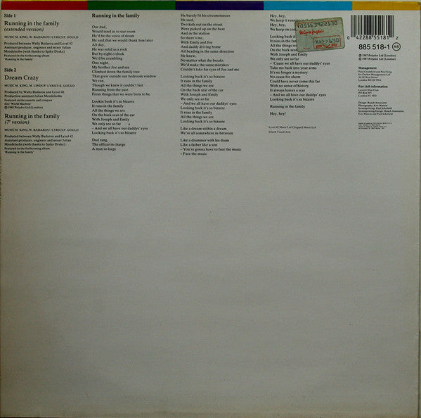 Level 42 – Running In The Family (NM, FUNDA VG+) BOX36