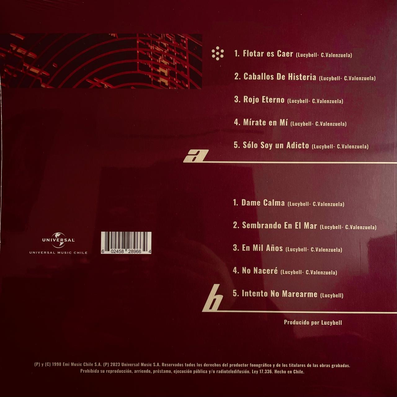 Lucybell – Lucybell, contraportada con el listado de canciones