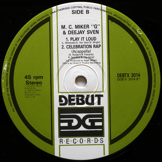M.C. Miker 'G' & Deejay Sven – Celebration Rap. (VG+) BOX28