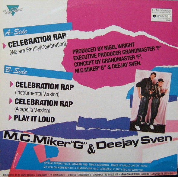 M.C.Miker"G" & Deejay Sven – Celebration Rap (NM, FUNDA VG+) BOX33