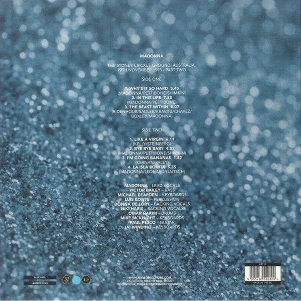 Madonna – The Sydney Cricket Ground, Australia 19th November 1993 - Part Two / LIMITED EDITION BLUE VINYL (NUEVO, SELLADO)