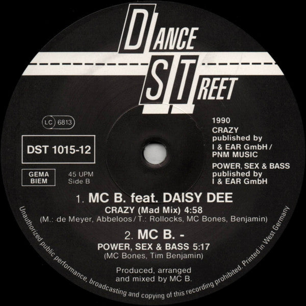 MC B. Featuring Daisy Dee – Crazy (NM, FUNDA VG+) BOX30