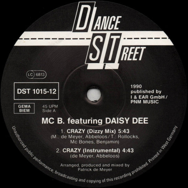 MC B. Featuring Daisy Dee – Crazy (NM, FUNDA VG+) BOX30