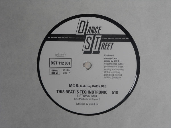 MC B. Featuring Daisy Dee – This Beat Is Technotronic  (VG+) BOX5