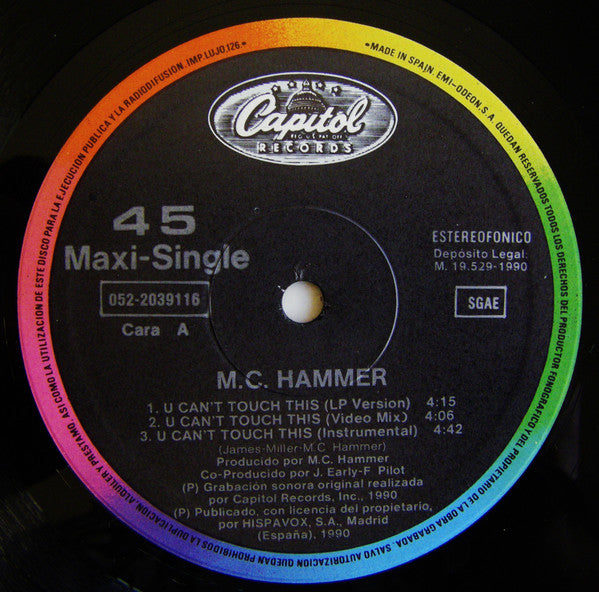 MC Hammer – U Can't Touch This (NM, FUNDA VG+)