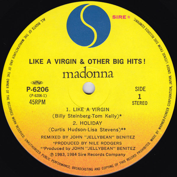Madonna – Like A Virgin & Other Big Hits! / JAPONES INCLUYE INSERT & OBI (NM)