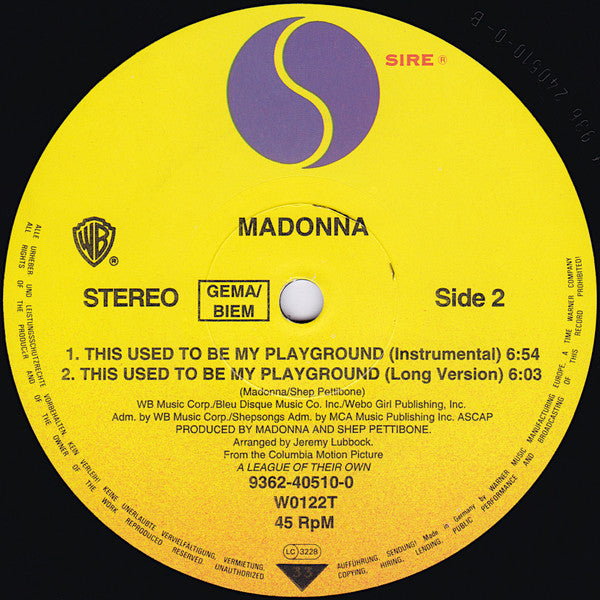 Madonna – This Used To Be My Playground (NM) BOX11