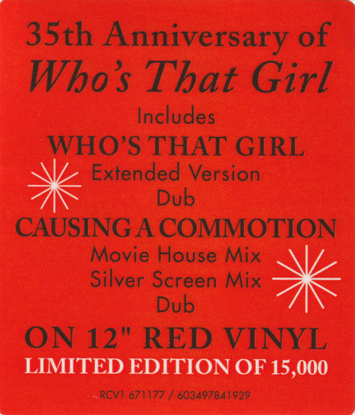 Madonna – Who's That Girl (Super Club Mix) (NUEVO, SELLADO)