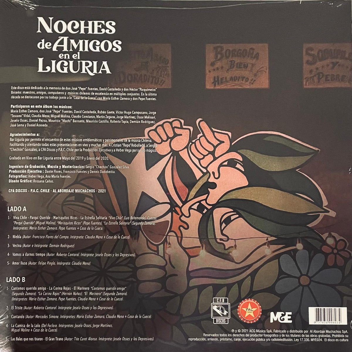 María Ester Zamora, Pepe Fuentes, Claudia Mena, Joselo Osses – Noches de Amigos en el Liguria (NUEVO, SELLADO)