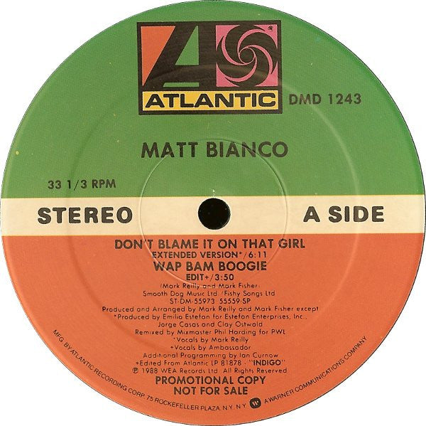 Matt Bianco – Don't Blame It On That Girl (NM, FUNDA VG+) BOX21